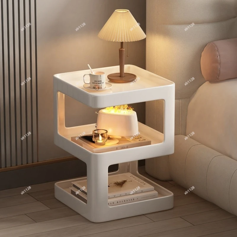 

Modern Nightstand, Minimalist Side Table, Multi-purpose Storage Shelf for Bedroom Sofa Side