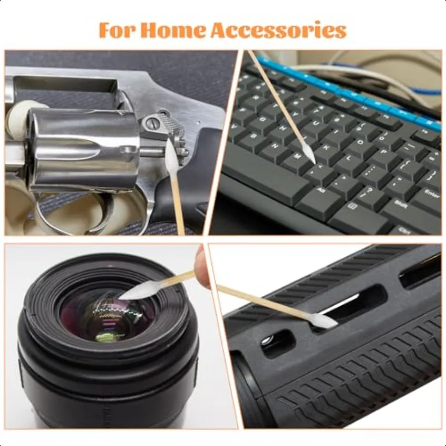 500 قطعة مسحات قطنية مدببة مع حقيبة للتخزين 6 بوصة مسحات تنظيف دقيقة خالية من الوبر مقبض من الخيزران مسحات قطنية طويلة لـ