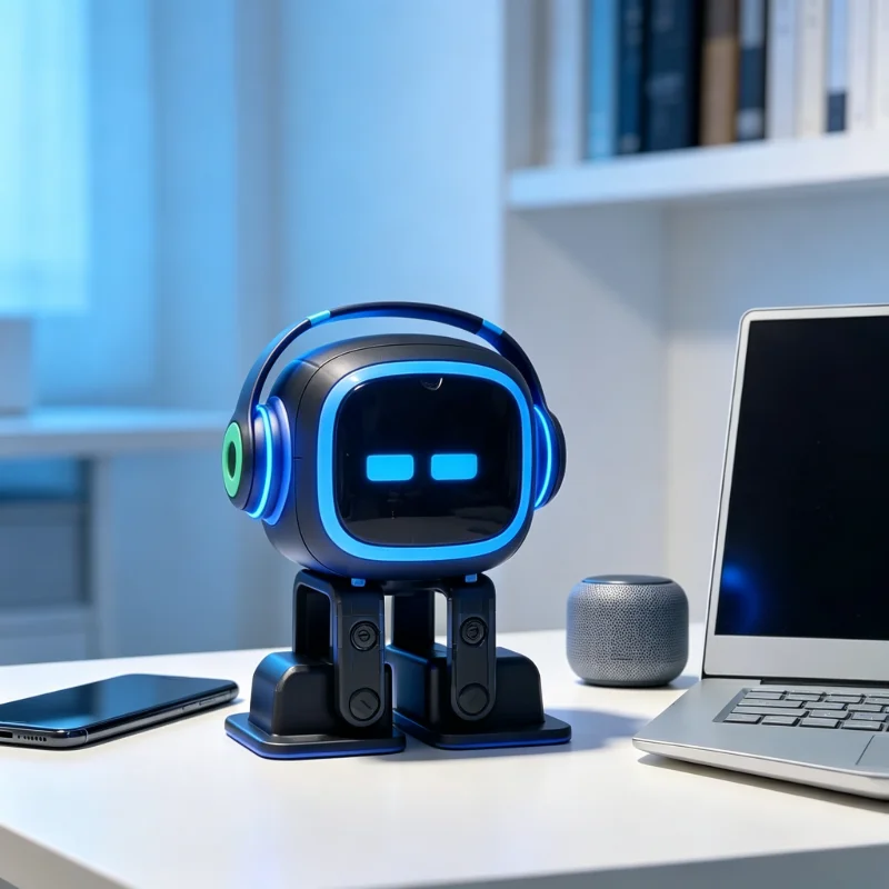EMO RGB Glowing Robot Bluetooth Speaker, Interactive Desktop Pet Robot, Portable Wireless Speaker for Laptop Gaming Setup