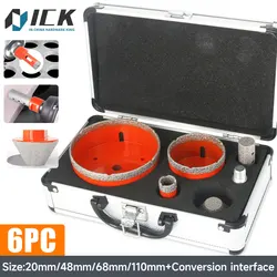 M14 Thread Diamond Core Drill Bits Set Dry Drilling for Porcelain Tiles Marble Ceramic for Hole Saws Cutting Grinding Beveling