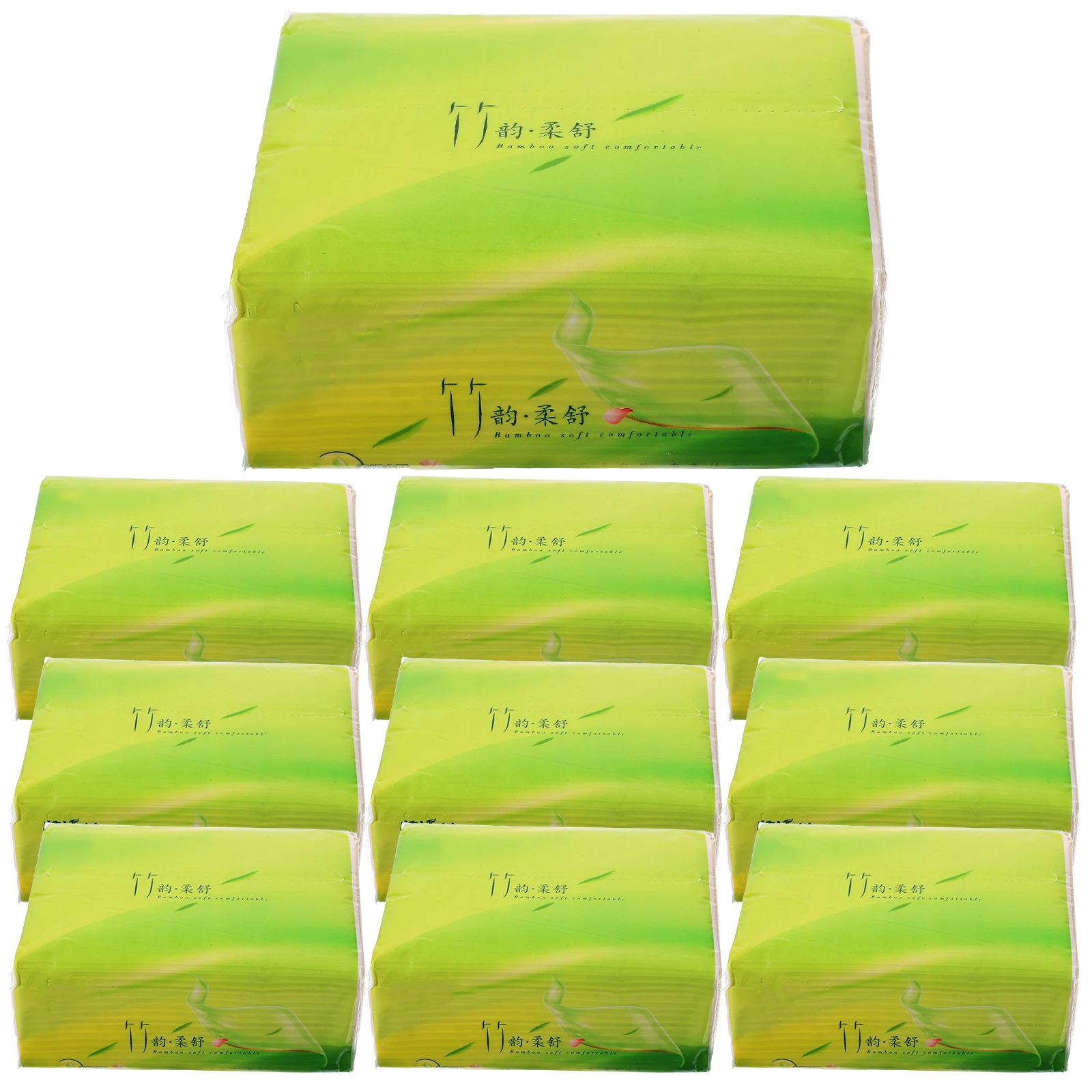 

10Packs Bamboo Pulp Napkins Soft Practical Light Yellow for Travel Outdoor Hotel Restaurant Home Accessories Extraction Type