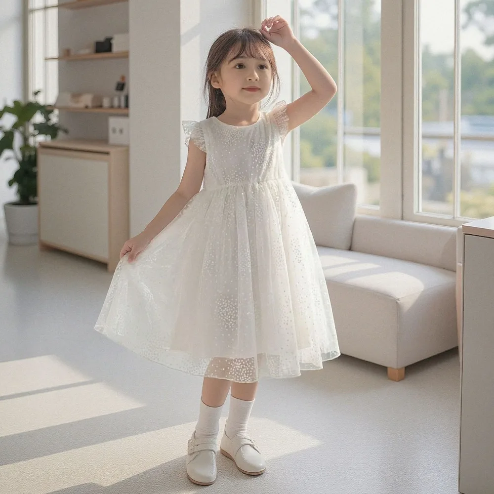 Kids Girls Butterfly Wings Princess Dress 2026 New, Stylish Tulle Tutu Dress Summer Cute Baby Outfit for 100-150cm