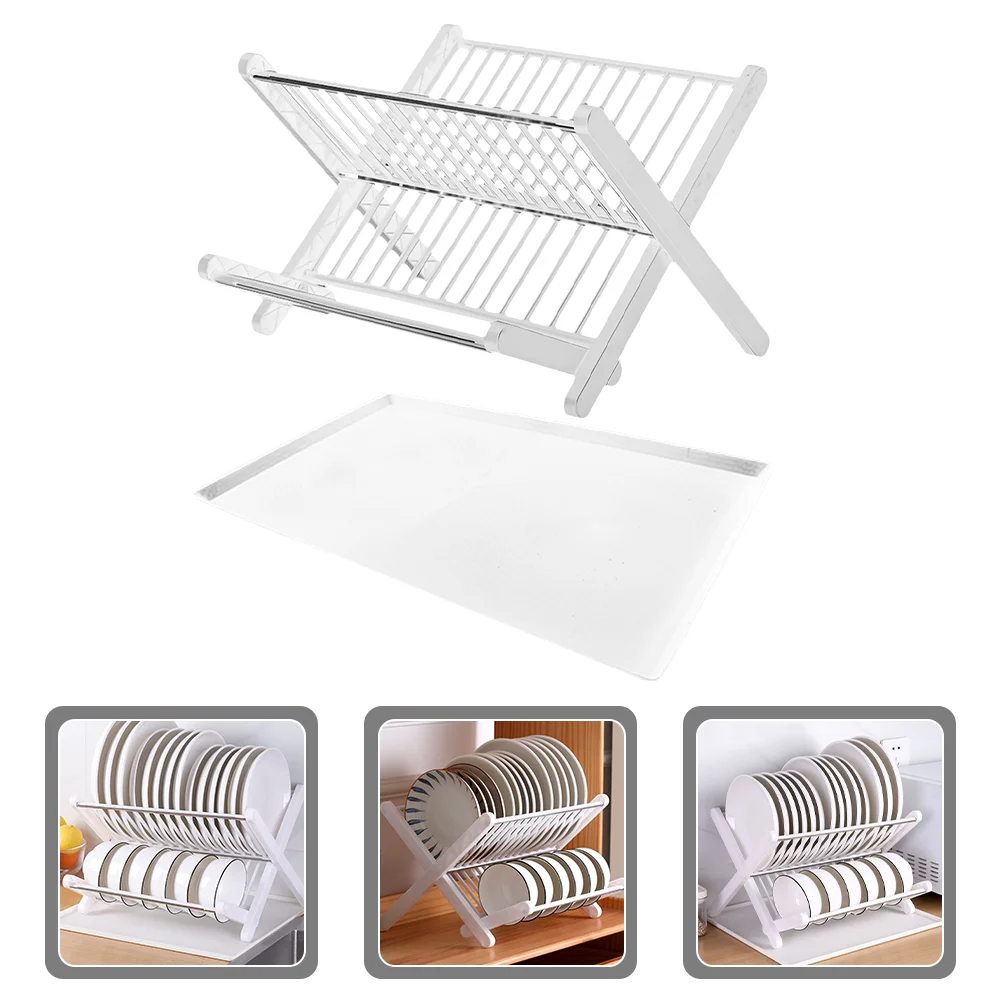 

Collapsible Sink Dish Storage Rack Drying Dishes For Kitchen Automatic Dryer Folding Drainer White