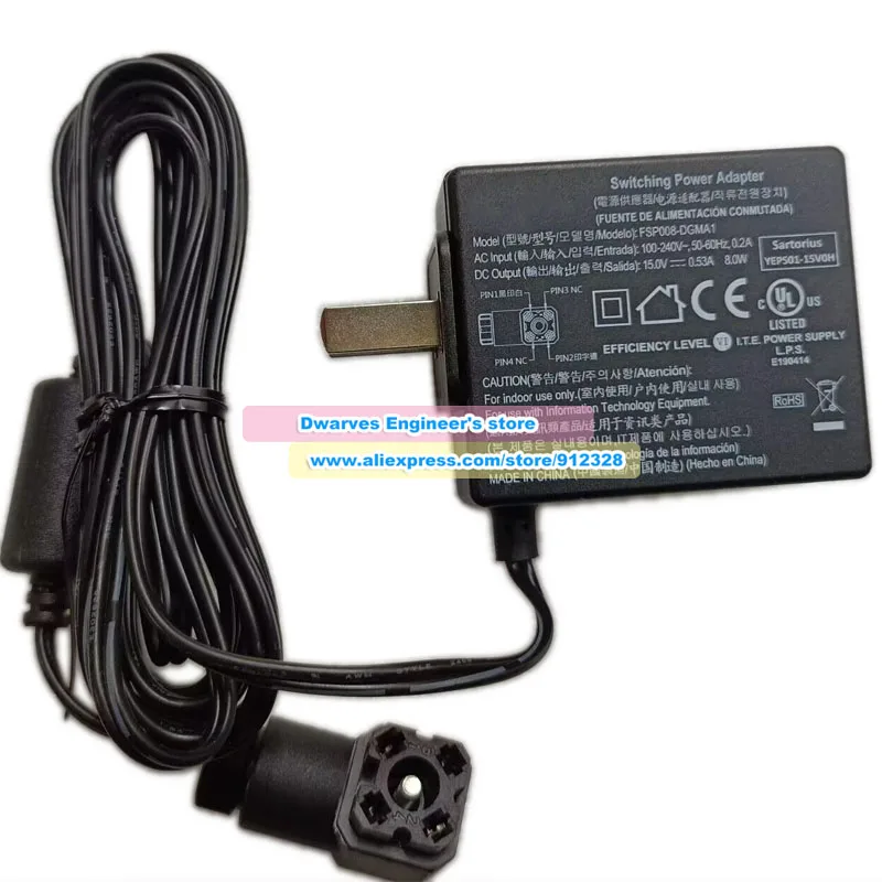 FSP008-DGMA1 AC Adapter 15V 0.53A 7.95W for Electronic Balance Power Supply Special 4 pins