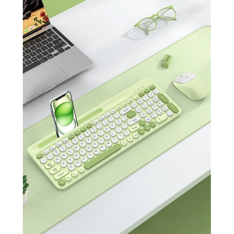 Per set tastiera e mouse Bluetooth wireless ricaricabili, laptop silenzioso, computer desktop, CC compatibile con Apple e Android