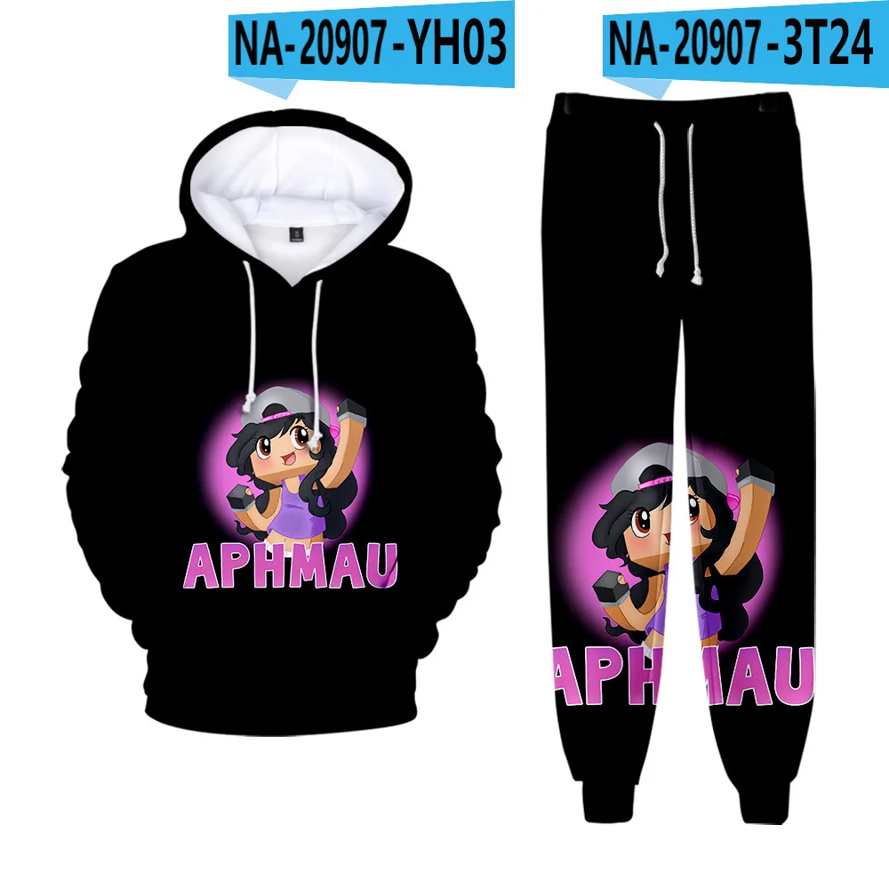 Anime Aphmau Merch 3D Print kids Tracksuit Set Casual Hoodie+Pants 2pcs Sets Spring Autumn Oversized Sweatshirt Fashion Clothes