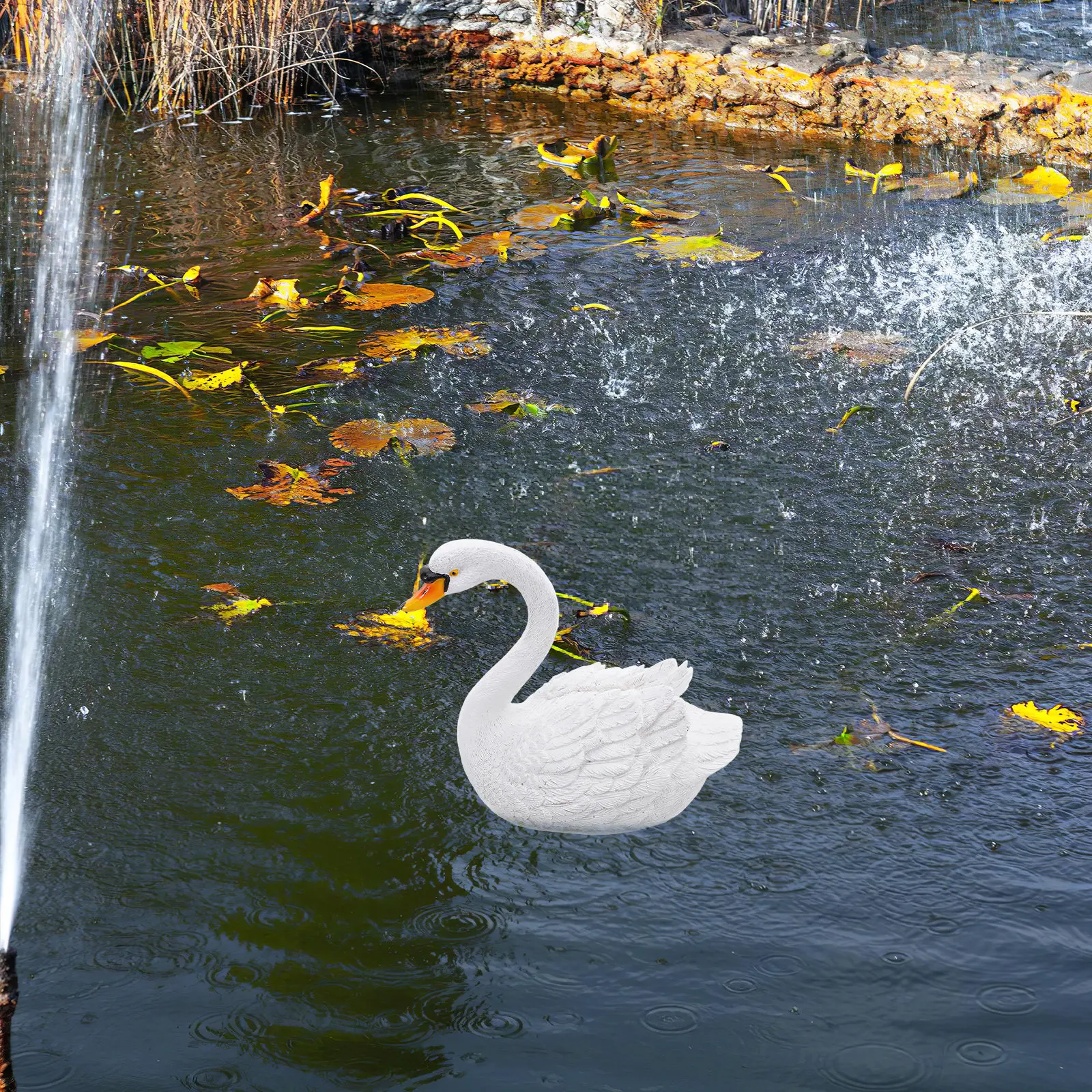 Decoration Garden Resin Ornament Landscape Outdoor Halloween Christmas New Year Garden Swan Sculpture Lawn And Garden Decor