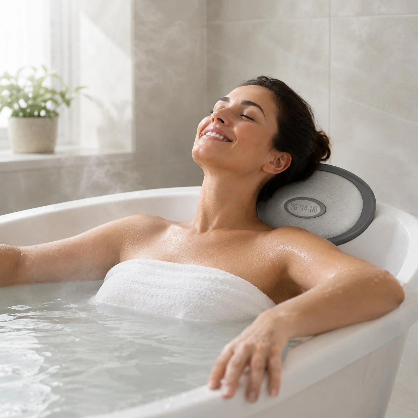 J-300 Model Series Spa Pillow Dark Gray Hot Tub Headrest Replacement Oval Headrest Cushion Light Hot Tub Pillow Pad Centered