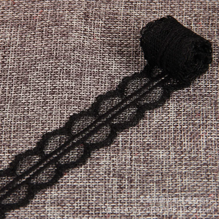 Purple Open Flower Applique Lace Fabric Red Ribbon Sewing Diy Embroide Clothing Wedding Dress Woman Cloth Accessories Handmade