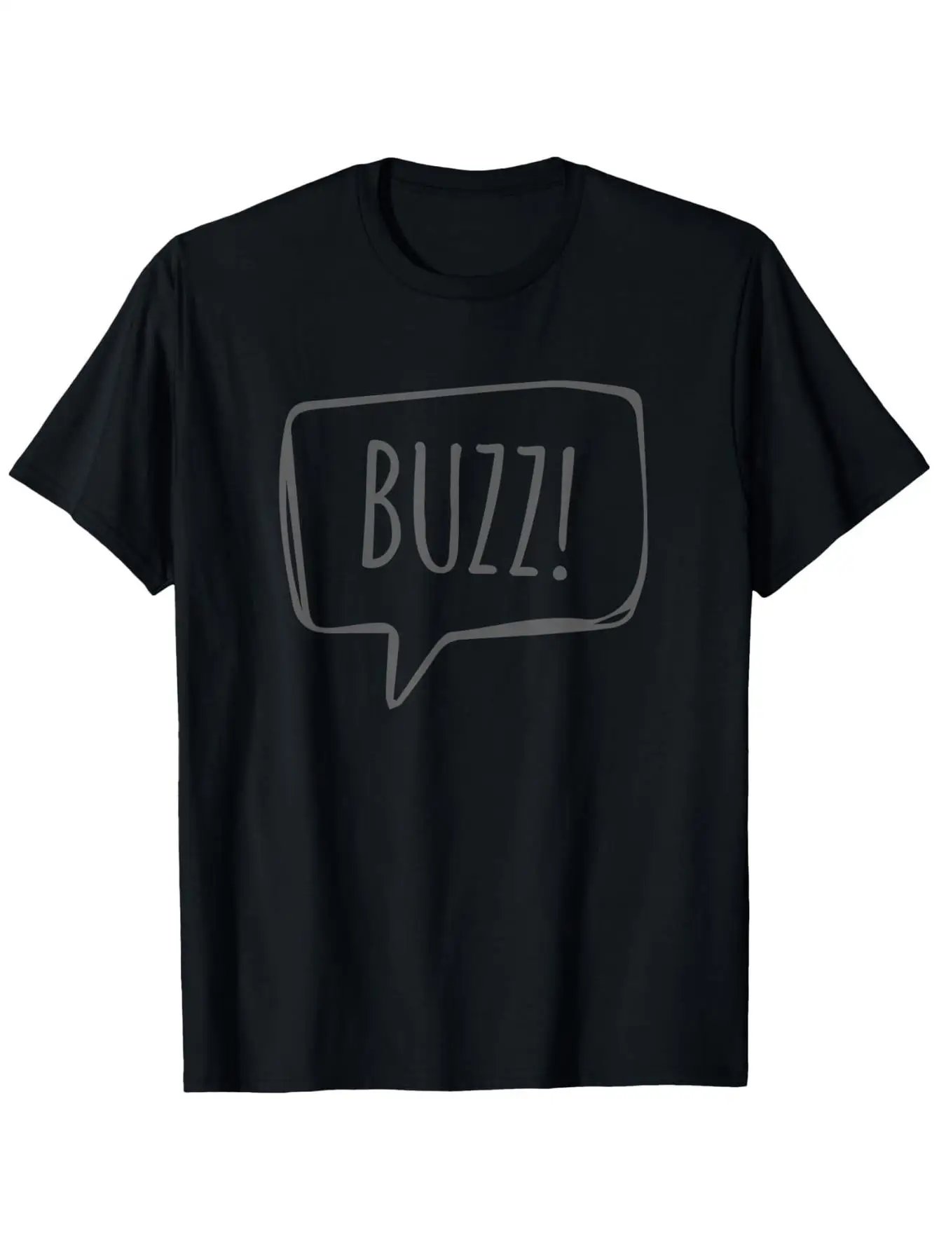 

Mens Funny Buzz Bumble for bee Insect Sound Graphic T-Shirt Breathable Black Casual Round Neck Tee with Speech Bubble