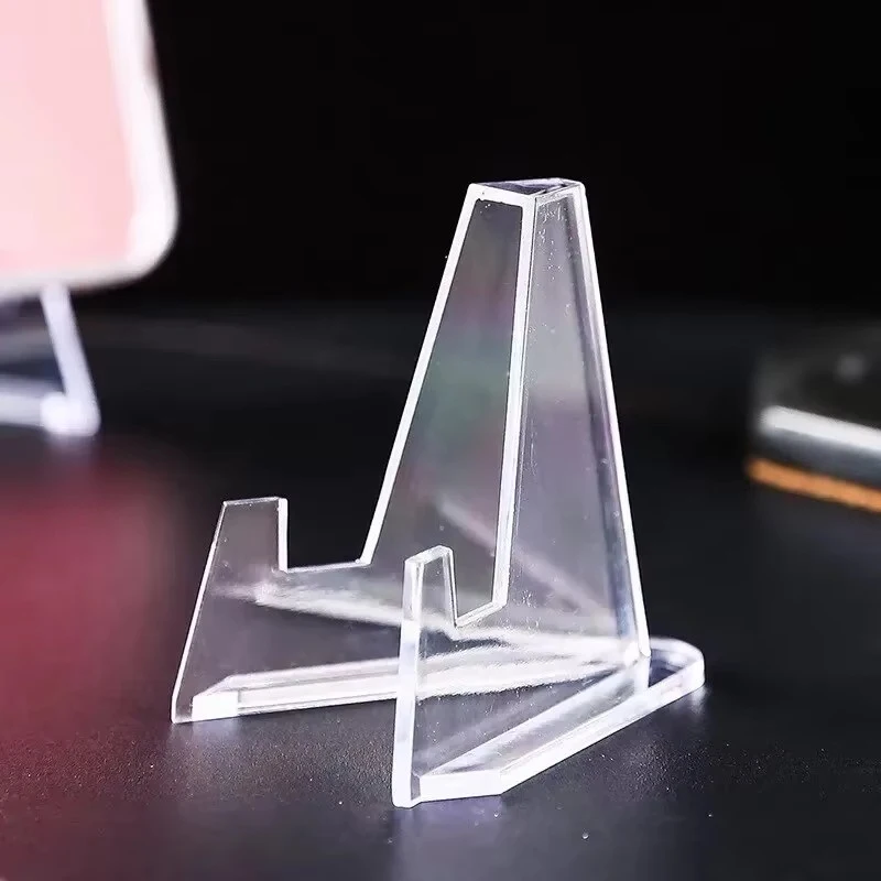 1-10pcs Transparent Acrylic Commemorative Coin Display Stand Medal Triangle Support Photo Badge Color Paper Display Stand