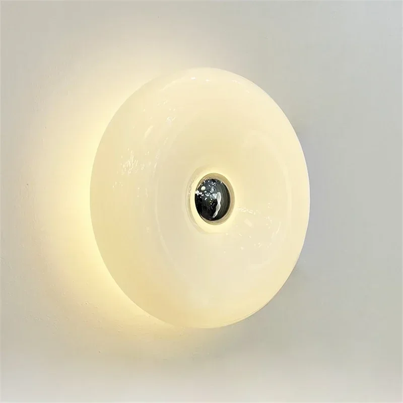 Orange White Glass Wall Lamps Nordic New Donut Children's Room Bedroom Bedside Study Personality  Light Decoration Desk Lamp