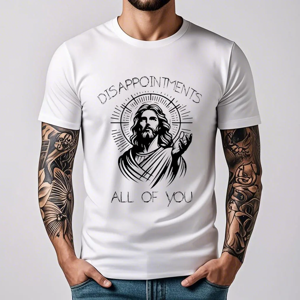 Jésus t-shirt déconces tout de vous mème religieux unisexe t-shirt haut sarcastique Vintage classique Streetwear col rond manches courtes