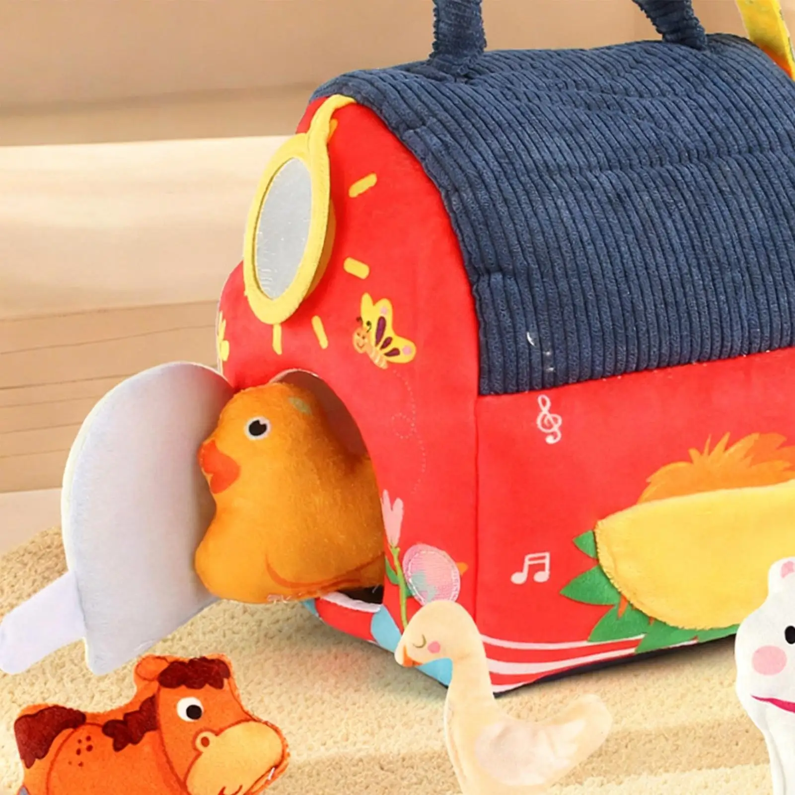 

Plush Farm Toy For Babies Interactive Educational Play Set Stuffed Animals Sensory Toys Plush Barn For Boys Girls Kids Family