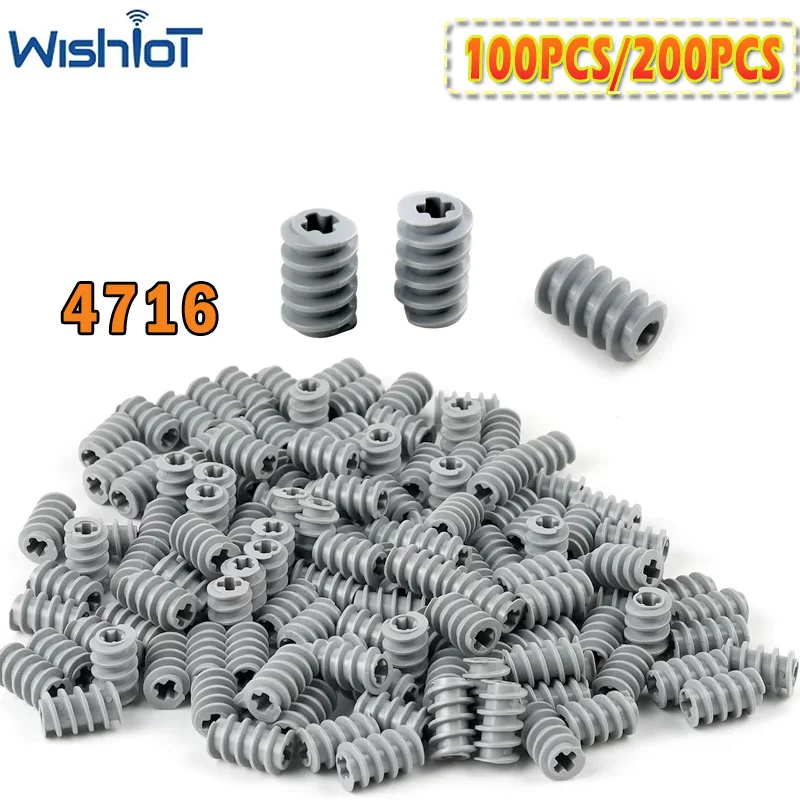 

100/200 шт. пластиковых спиральных шестерен 1x2, детали для конструктора по технологии Worm Technology, 4716, для сборки MOC, мелкие кирпичики, аксессуары для DIY игрушек