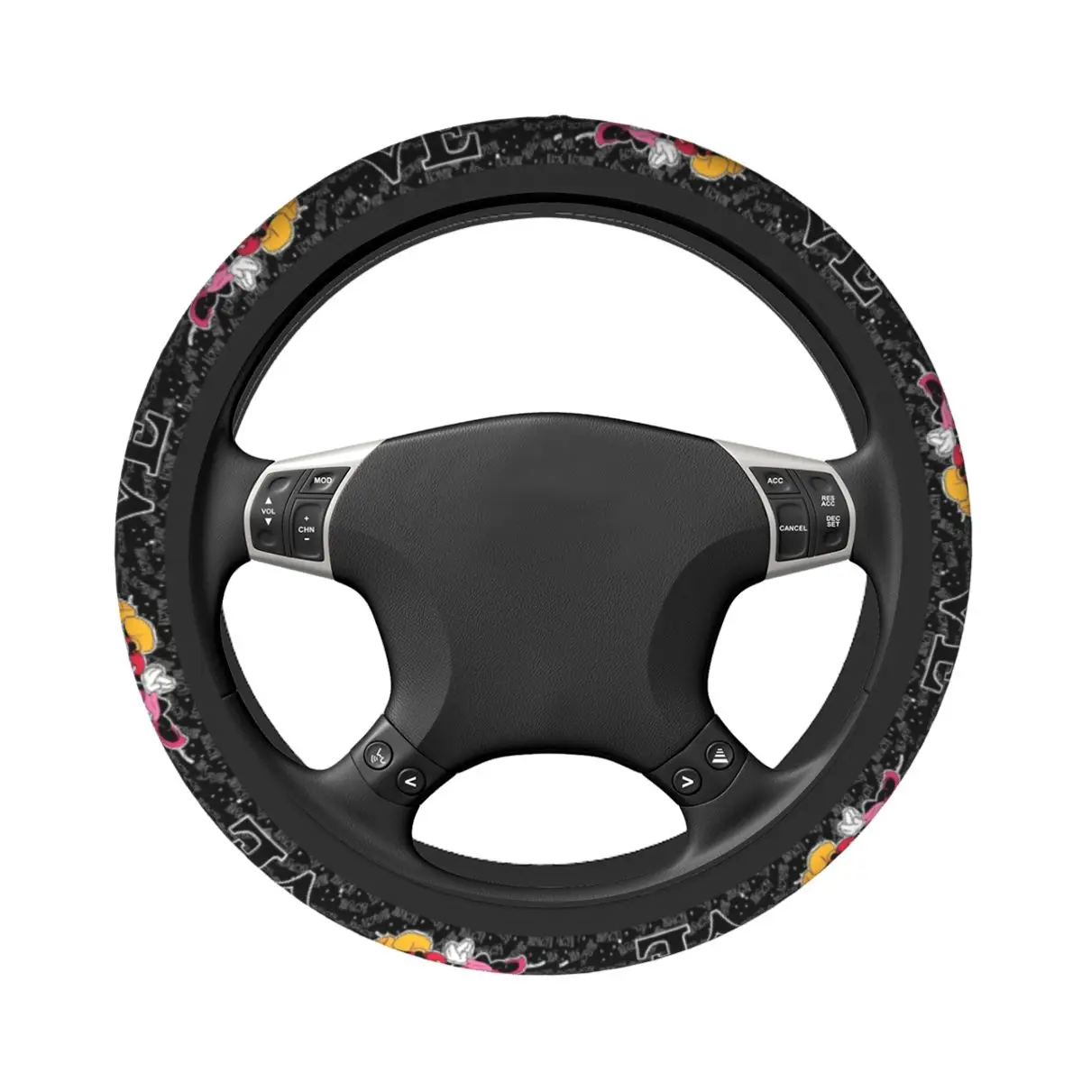 미키 미니 자동차 핸들 커버 37-38 범용 스티어링 휠 보호 커버 Elastische 장식 자동차 액세서리