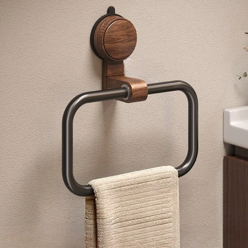 

Adhesive Bathroom Wall Towel Rack Non-drilling Towels Holder Wooden Towel Hanger Without Drilling Modern Bathrooms Accessories