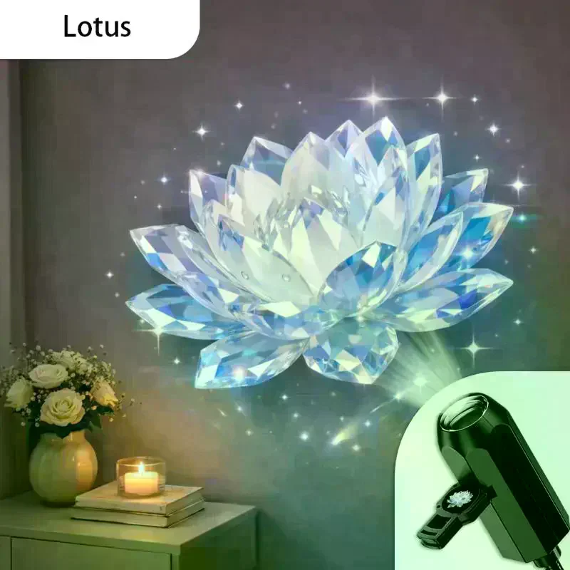/PFU/10 Patterns Dreamy Floral Pattern Projection Light For Room Wall Ceiling Romantic Atmosphere Decoration USB LED Night Light