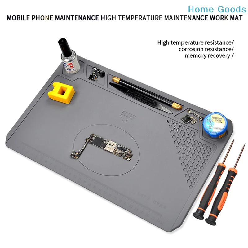 preferredESD Heat Insulation Soldering Mat Resistance Working Silicone Soldering Mat Computer Phone Repair Pad Insulator Pad
