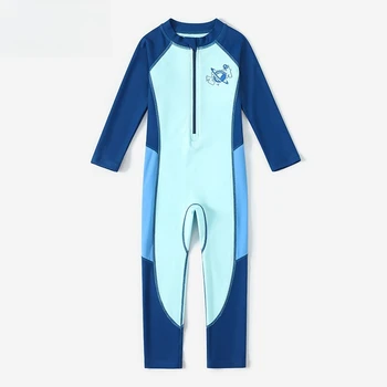 Boys Long Sleeve Rash Guard Swimsuit 6 Boys Long Sleeve One Piece Swimsuit Kids UV Protection Swimwear Full Body Rash Guard Suit for Swimming Beach Sports 6