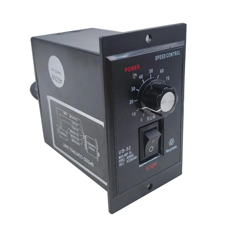 US-52-B 220V 400W regulator prędkości prądu przemiennego do przodu do tyłu z kondensatorem filtrującym regulator prądu przemiennego sterowanie silnikiem 5W 60W 250W 300W