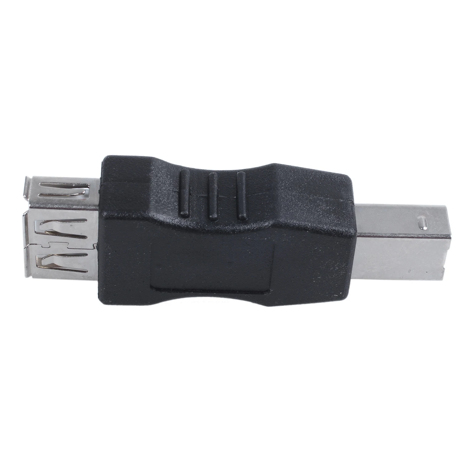 USB printer adapter type A female - type B male black silver tone