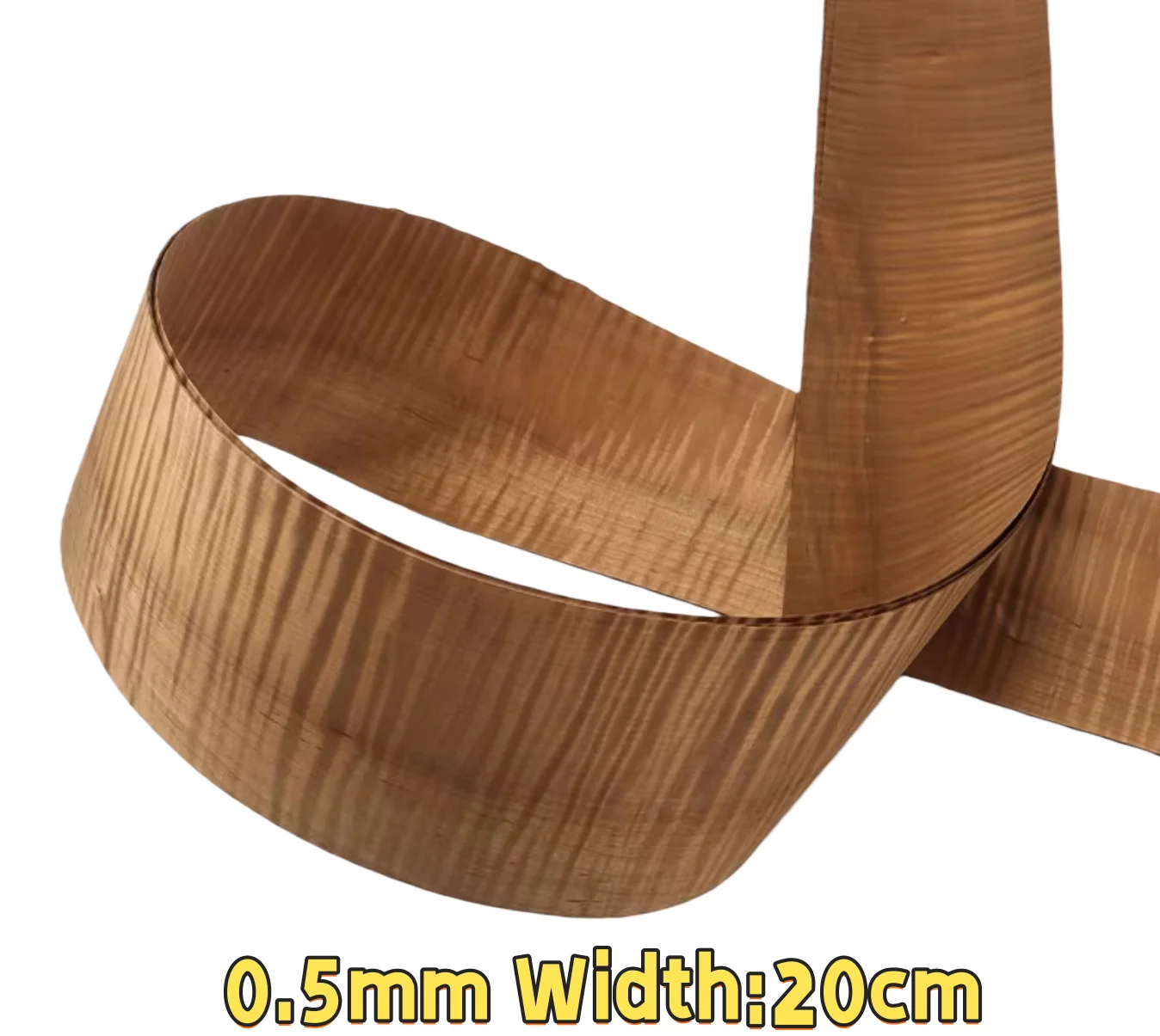 Thickness:0.5mm Natural Smoked Maple Curly Wood Veneer Sheets Guitar Body Speaker Car Decorative Veneer