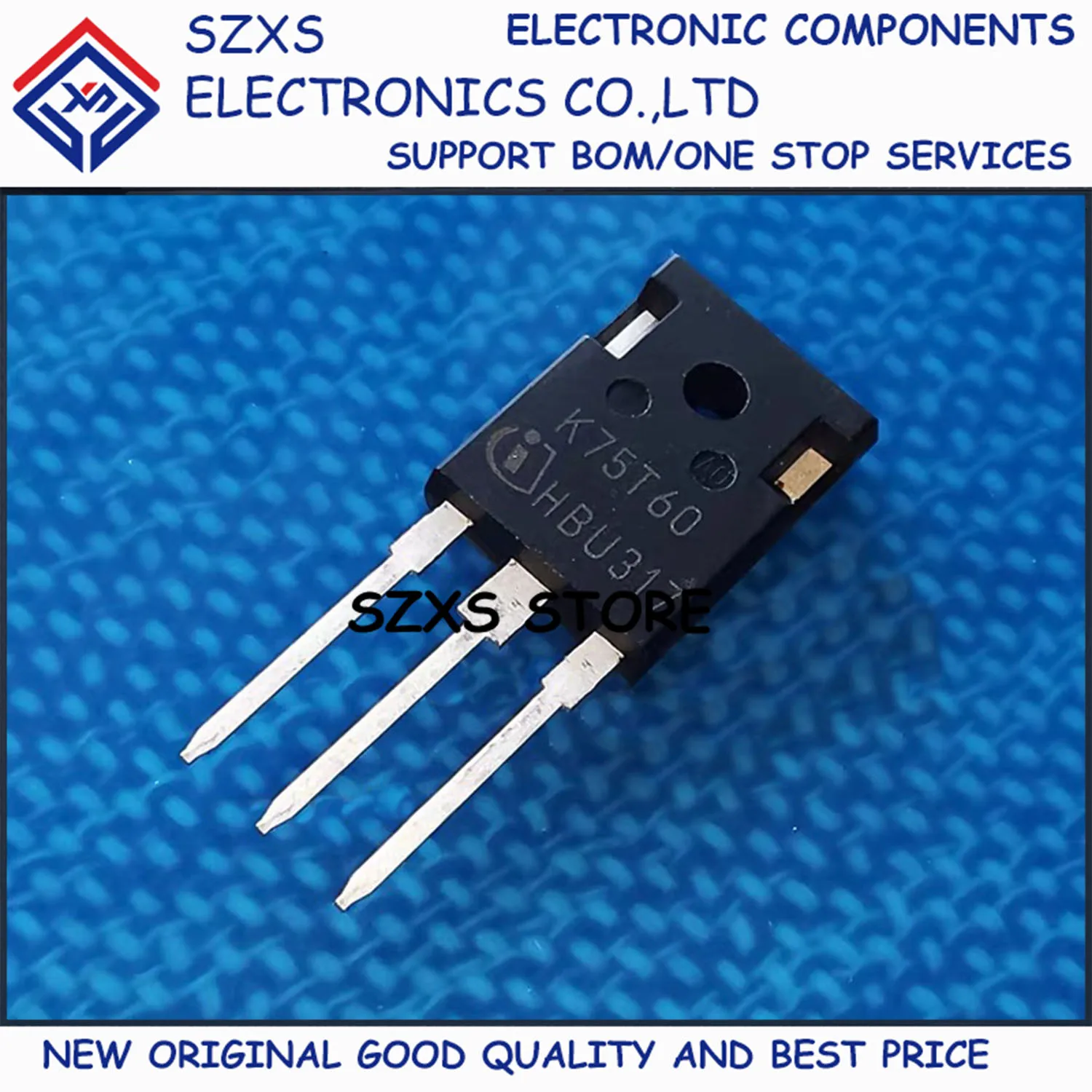 

New Original 10Pcs K75T60 IKW75N60T TO-247 600V 75A Powerful IGBT Transistor In Stock Electronic Components Good Quality