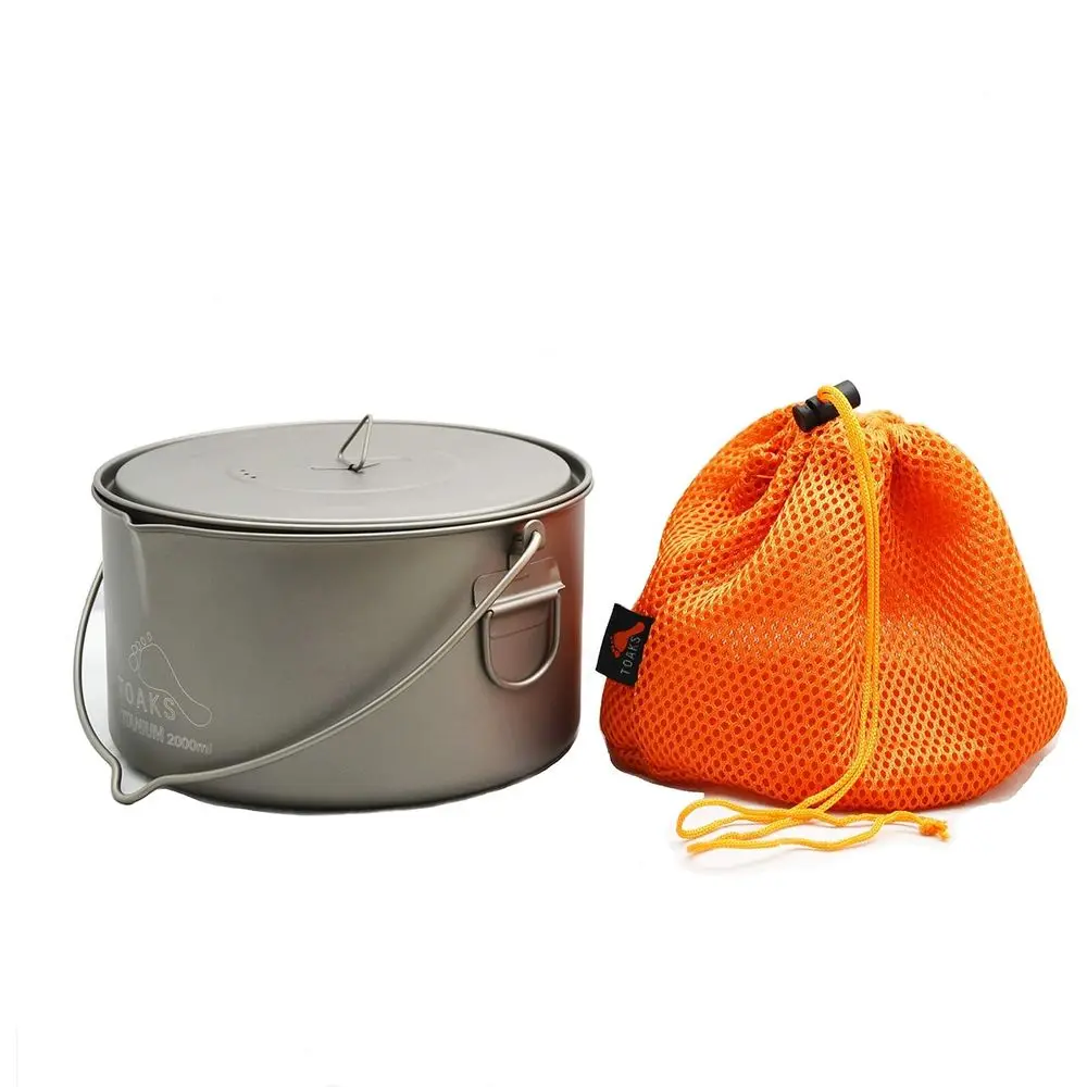 وعاء تيتانيوم 2000 مل بمقبض بكفالة #6