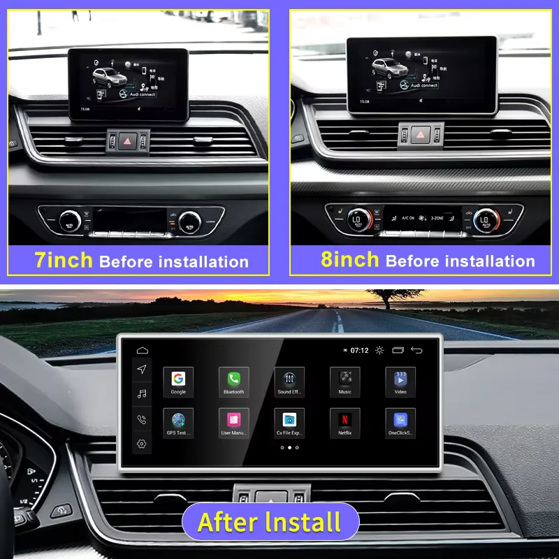 

10.25 inch For Audi Q5 Q5L 2018-2020 Wireless CarPlay Navigation GPS Radio WIFI Bluetooth Android System Car Multimedia Stereo