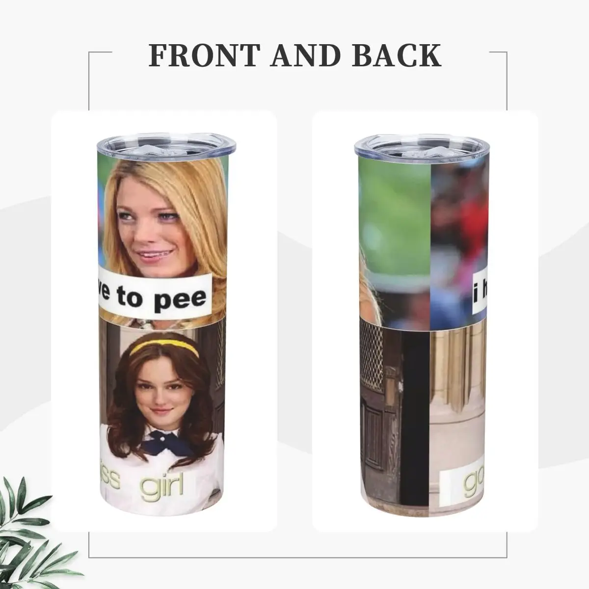 I Have To Pee Go Piss Girl Stainless Steel Tumbler Vacuum Insulated Mug Thermal Cold Cup Straws With Lid 20oz