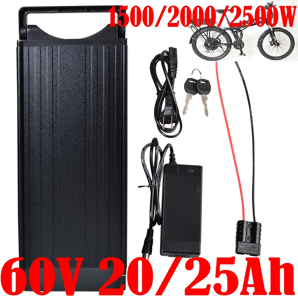 

60V Lithium Battery 18650 Cell 60V 25Ah 20AH 15Ah 13AH 12Ah 10Ah Electric Bike Battery For 1500W 2000W 2500W eBike Bike Scooter