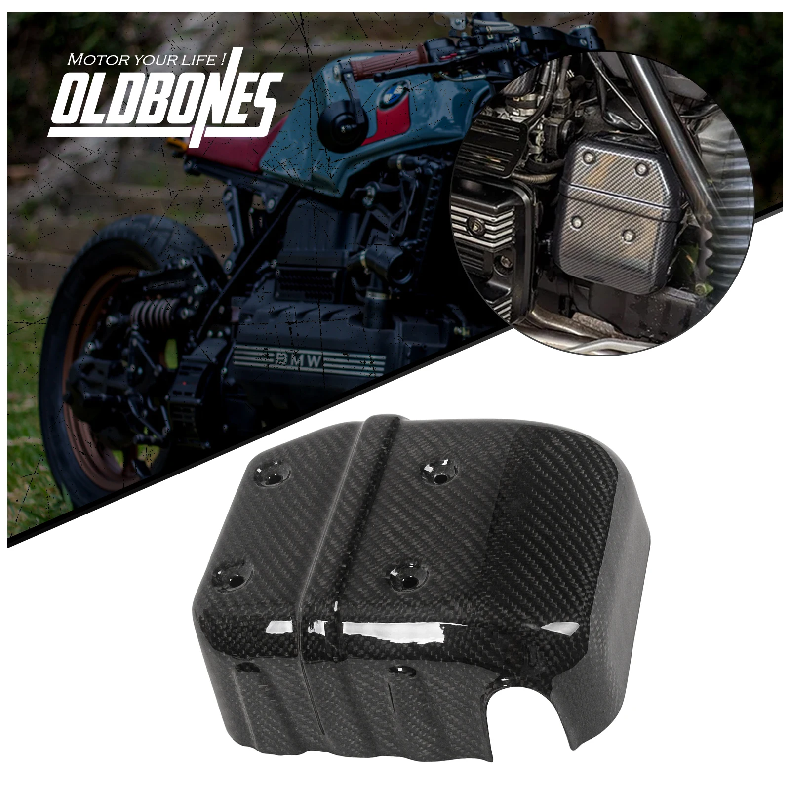 Cafe Racer K Serie For BMW K100 8 VOLTE VERSION Lgnition Coil Pack Housing Cover Guard Carbon Fiber Decorative Covers Custom