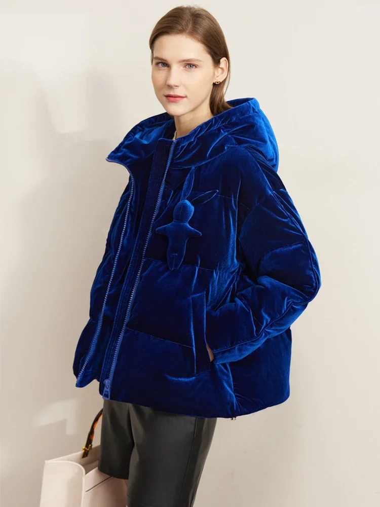 AMII Minimalismus Daunenjacken Damen 2024, Winter, Pendler, elegant, solide, verdickt, warm, lose Mäntel, lässige Kapuzenjacken 72270100