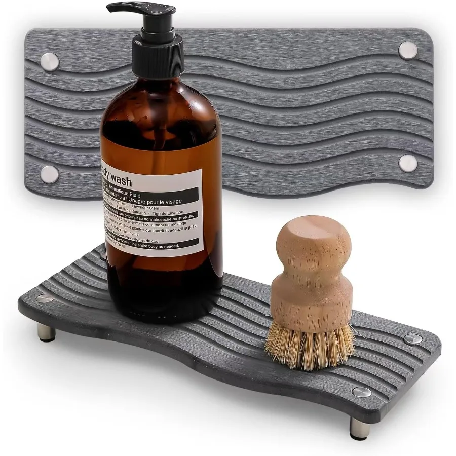 

2 шт. поддон для сушки камня для ванной и кухонной раковины, быстро впитывающий воду поддон для мыла из диатомитового камня с быстросохнущей раковиной Caddy