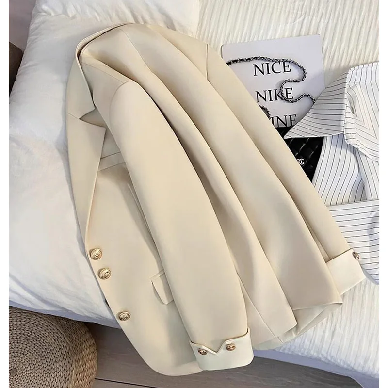 High-Quality Suit Jacket Women's New Turquoise Fashion Coat Spring Autumn 2025Small Fragrance Outerwear Female Korean Blazer Top