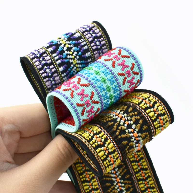 1/2/3/4/5M 신축성있는 자카드 웨빙 테이프 나일론 탄성 고무 밴드 벨트 봉제 스티치 번지 코드 거들 스프링 리본