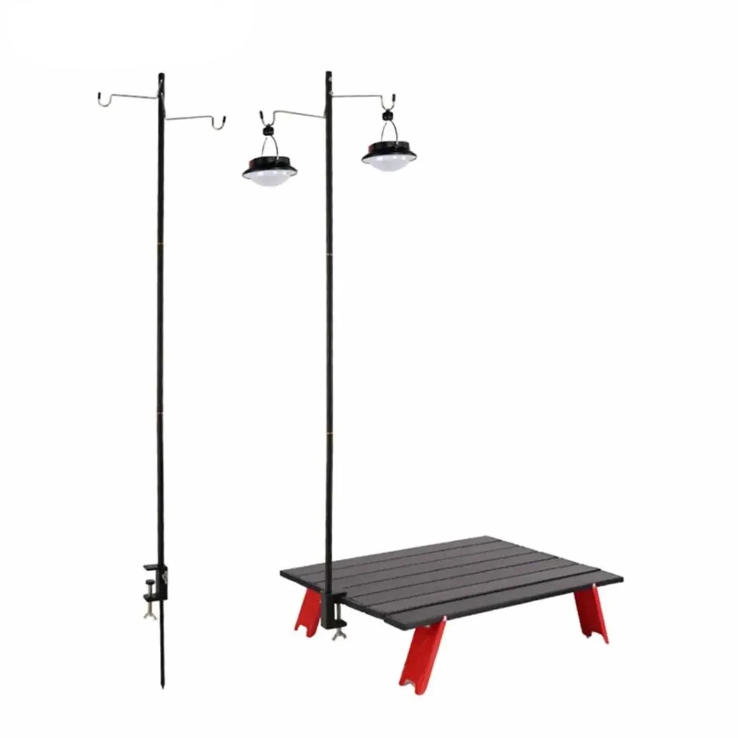 

Camping Landing Lantern Stand Portable Foldable Tourist Table Light Hangers Aluminium Alloy Racks Camping Equipment 캠핑용품