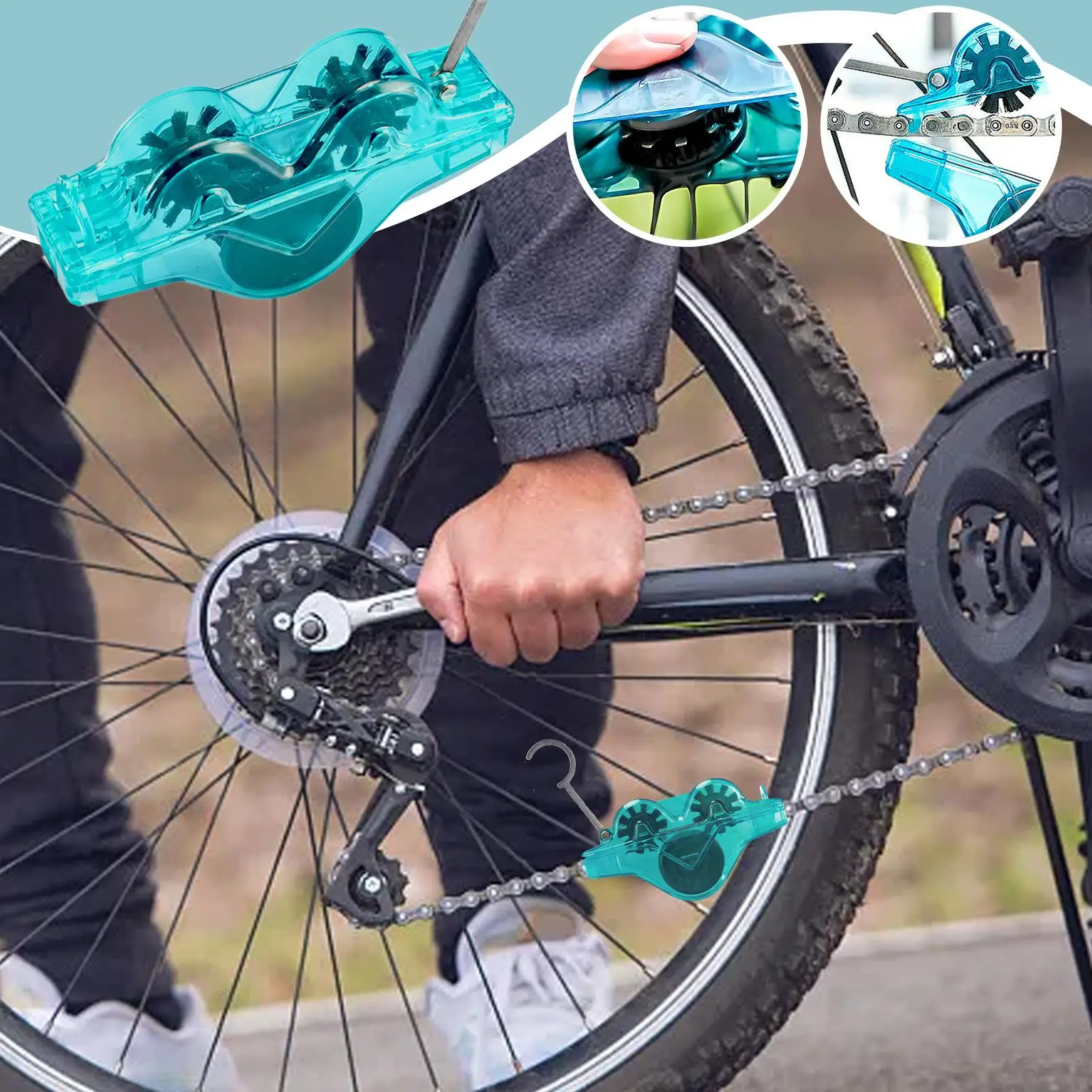 

Cycling Accessories With 360 Degree Brushes Bicycle Gear Cleaner Bicycle Chain Cleaner Chain Cleaning Tool For Home Garage