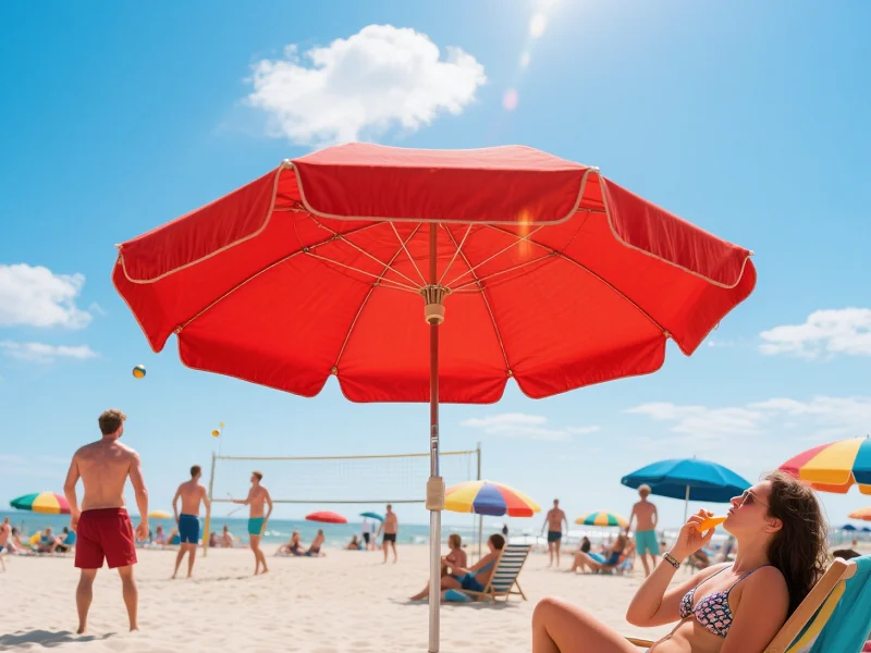 Ombrellone da spiaggia rosso