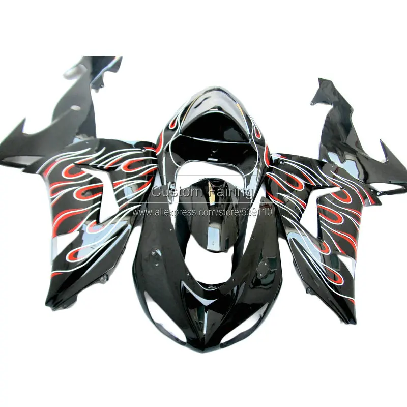 

New Red flames custom Fairing kit for Kawasaki ZX10R 2006 06 2007 07 Ninja zx - 10r fairing TP78
