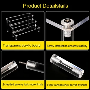 Rak Display Akrilik 1-4 Tingkat Rak Display Bening untuk Boneka Parfum Cupcake D Organizer 10 stand action figure penjualan terbaik - №