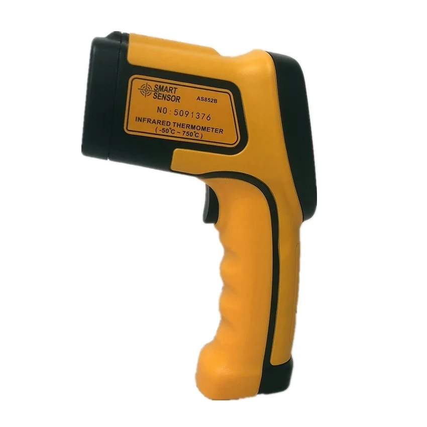 AS852B Digital IR เครื่องวัดอุณหภูมิ Contact Instant อ่านเครื่องวัดอุณหภูมิอินฟราเรดเลเซอร์อิเล็กทรอนิกส์ปืนอุณหภูมิการวัดเมตร
