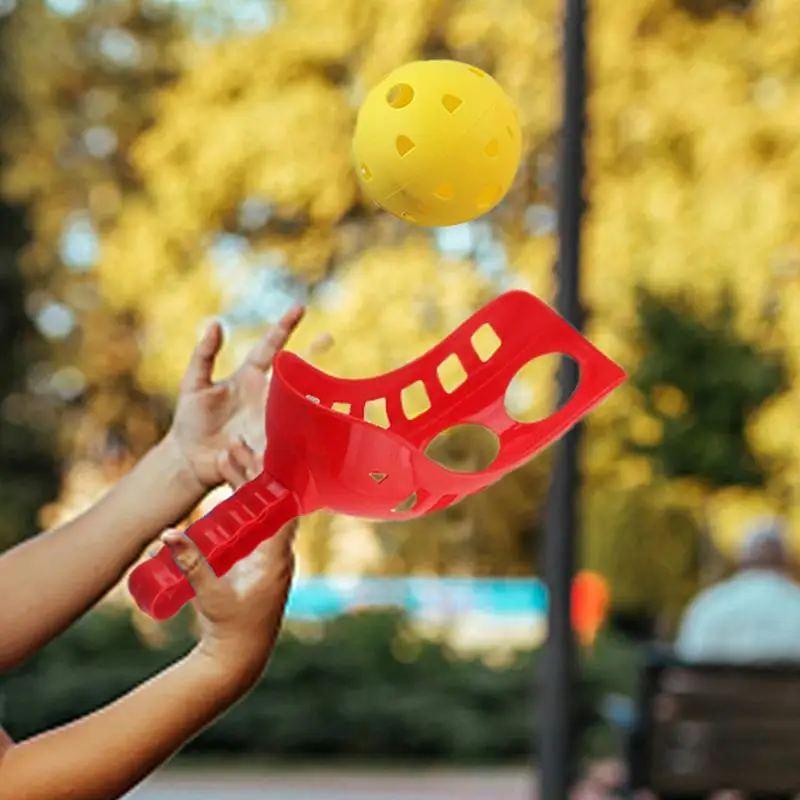 Set Scoop Ball lempar & Tangkap sendok dan Kit bola untuk anak laki-laki, lucu anak-anak lempar & Tangkap bola sendok aktivitas musim panas untuk rumah rumput