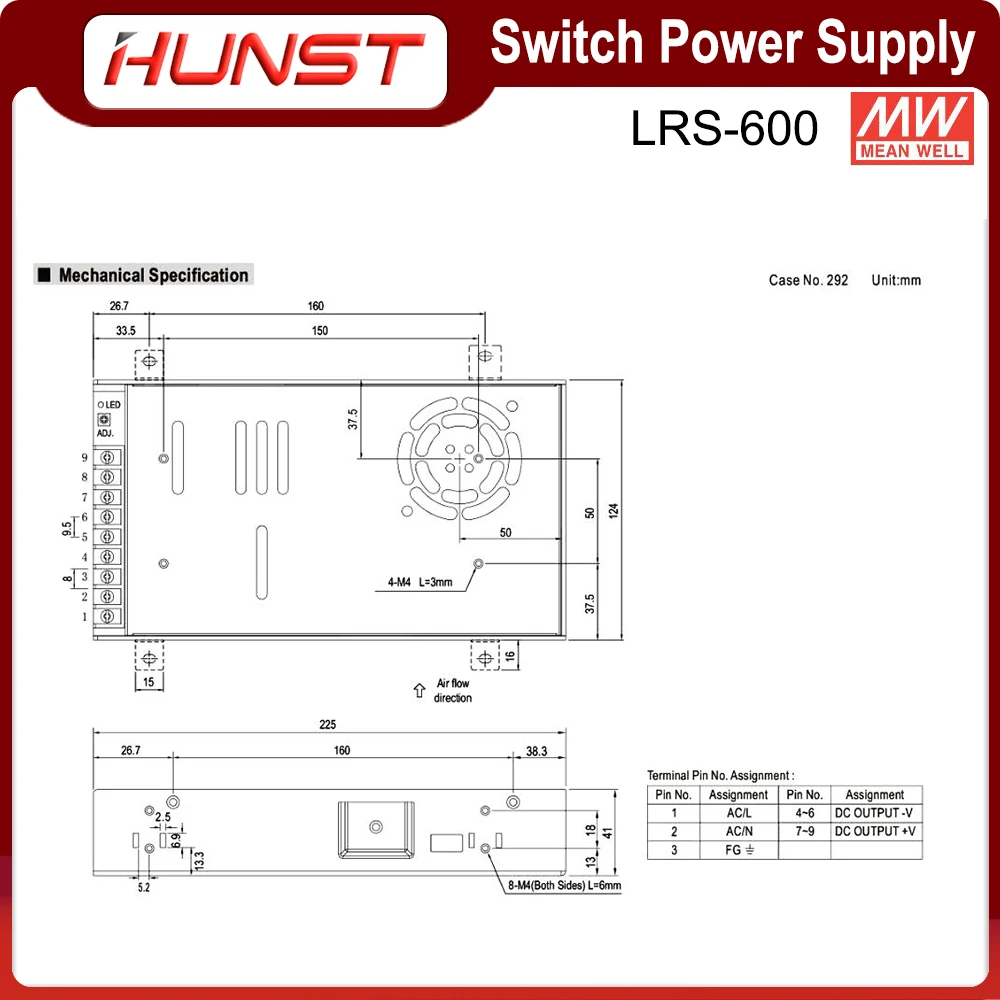 Imagem -05 - Meanwell Switching Power Supply Lrs60024 36 48v 110v 220v Saída Única para Raycus Máquina de Marcação a Laser Jpt