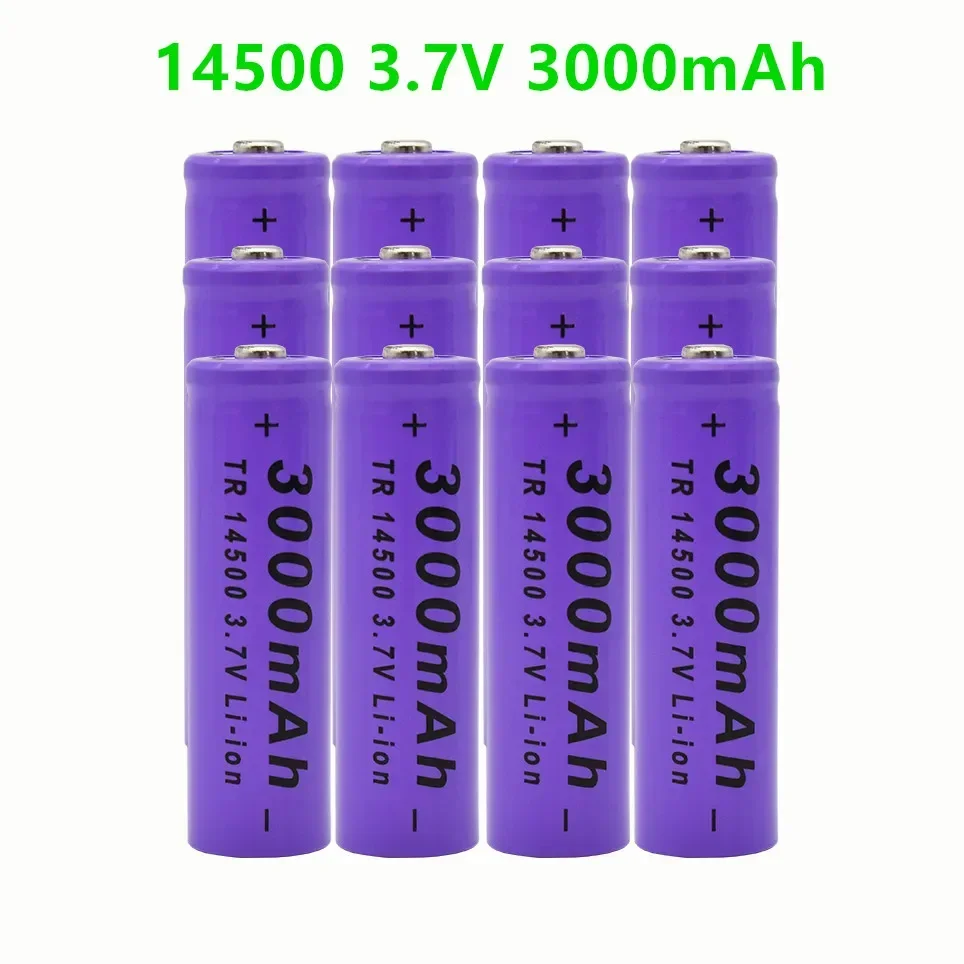 14500 Lithium Battery 3000 Large Capacity Rechargeable 5 Size 3.7V Strong Flashlight Mouse Toy