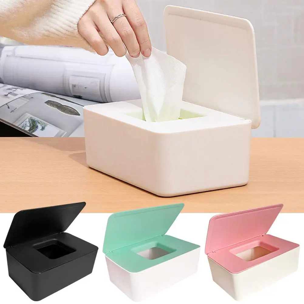 New Simple Style Dustproof Wet Tissue Box With Lid Tissue Wet Box Holder Cover Nappy Tissue Dispenser Storage Baby Waterpro N0D4