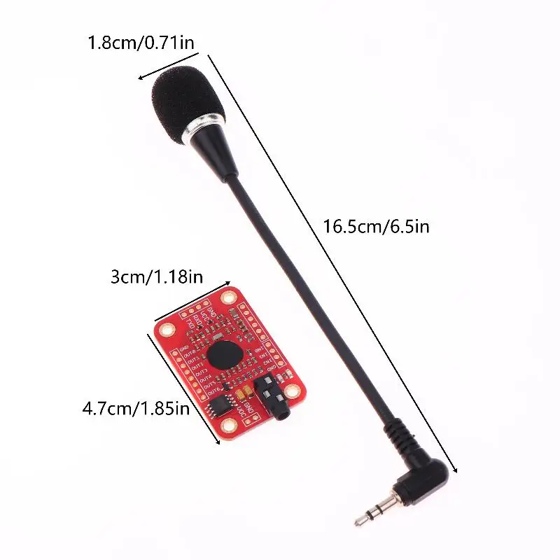 

Модуль распознавания голоса V3 с распознаванием голоса, 4,4-5,5 В постоянного тока, высокая точность, поддерживает до 80 голосовых команд