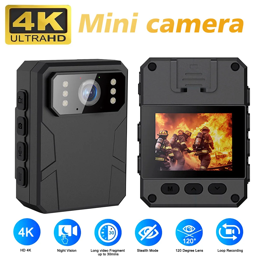Police Body Camera 1080P DVR Video Security Cam IR Night Vision Wearable Mini Camcorders Law Enforcement 24 Hours Recording