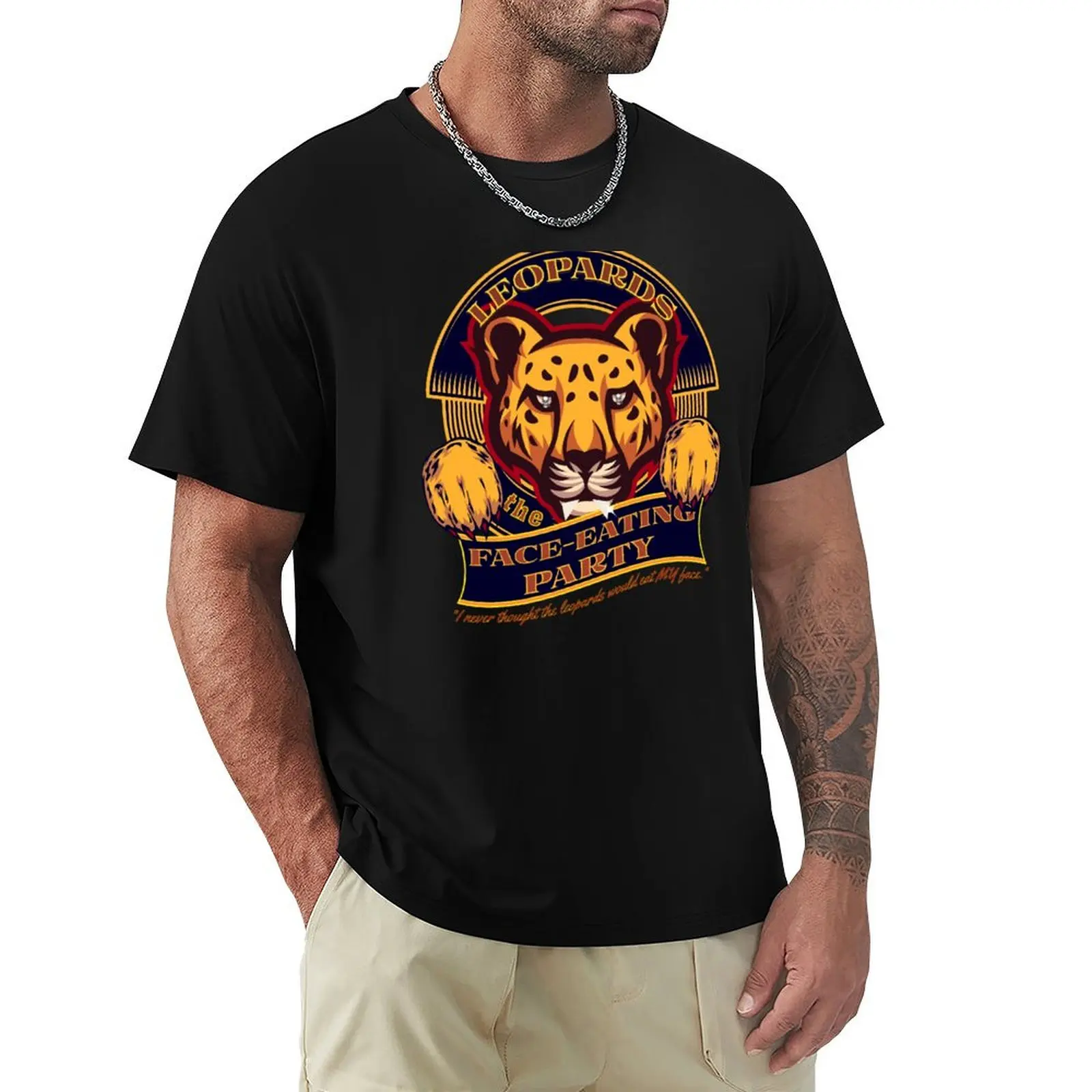 

I Never Thought the Leopards would eat MY Face T-Shirt funny costumes hippie clothes men t shirt